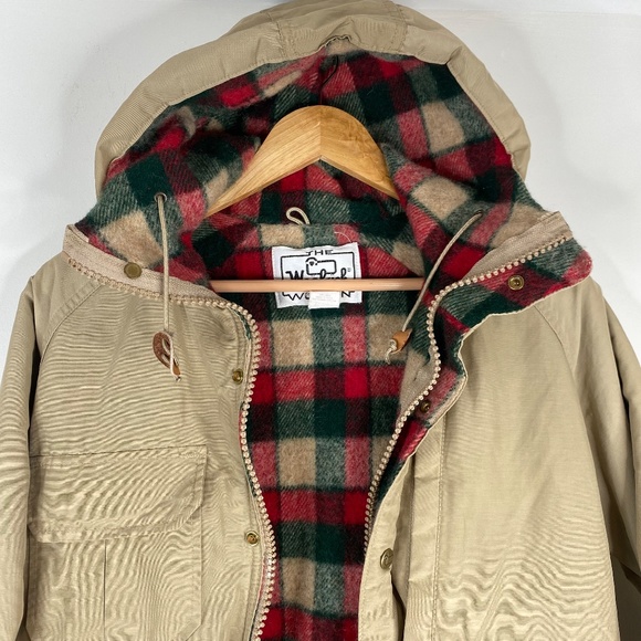 Vintage Woolrich Woman Chore Coat S Wool Lined Plaid Barn Utility Fisherman - Picture 2 of 16